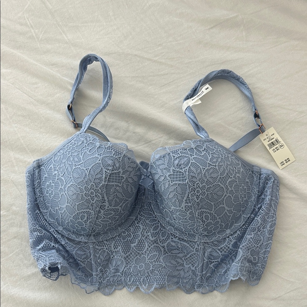 Elegant Blue Lace Bralette